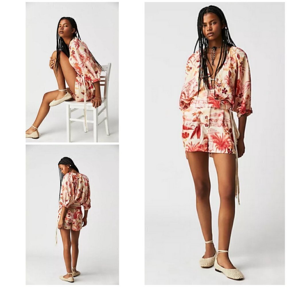 💕AGUA BENDITA💕 Linnea Romper - Shaka Tropical Print Medium M NWT